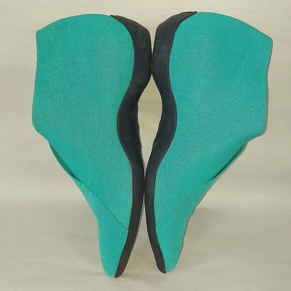 John Fluevog Women Power Up Embrace Elastic Ankle Booties Size 9 Teal Vegan - Picture 7 of 12